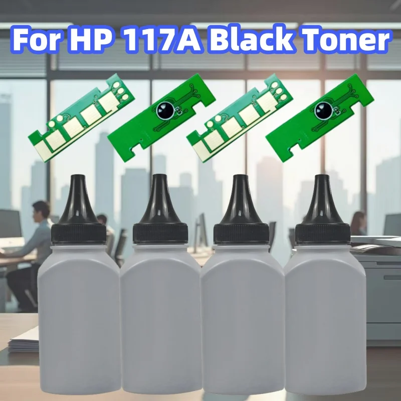 

4 шт. черный тонер и чип 117A для HP Color LaserJet 150a 150w 150nw MFP 178nw 179fnw тонер-порошок W2070A W2071A W2072A W2073A