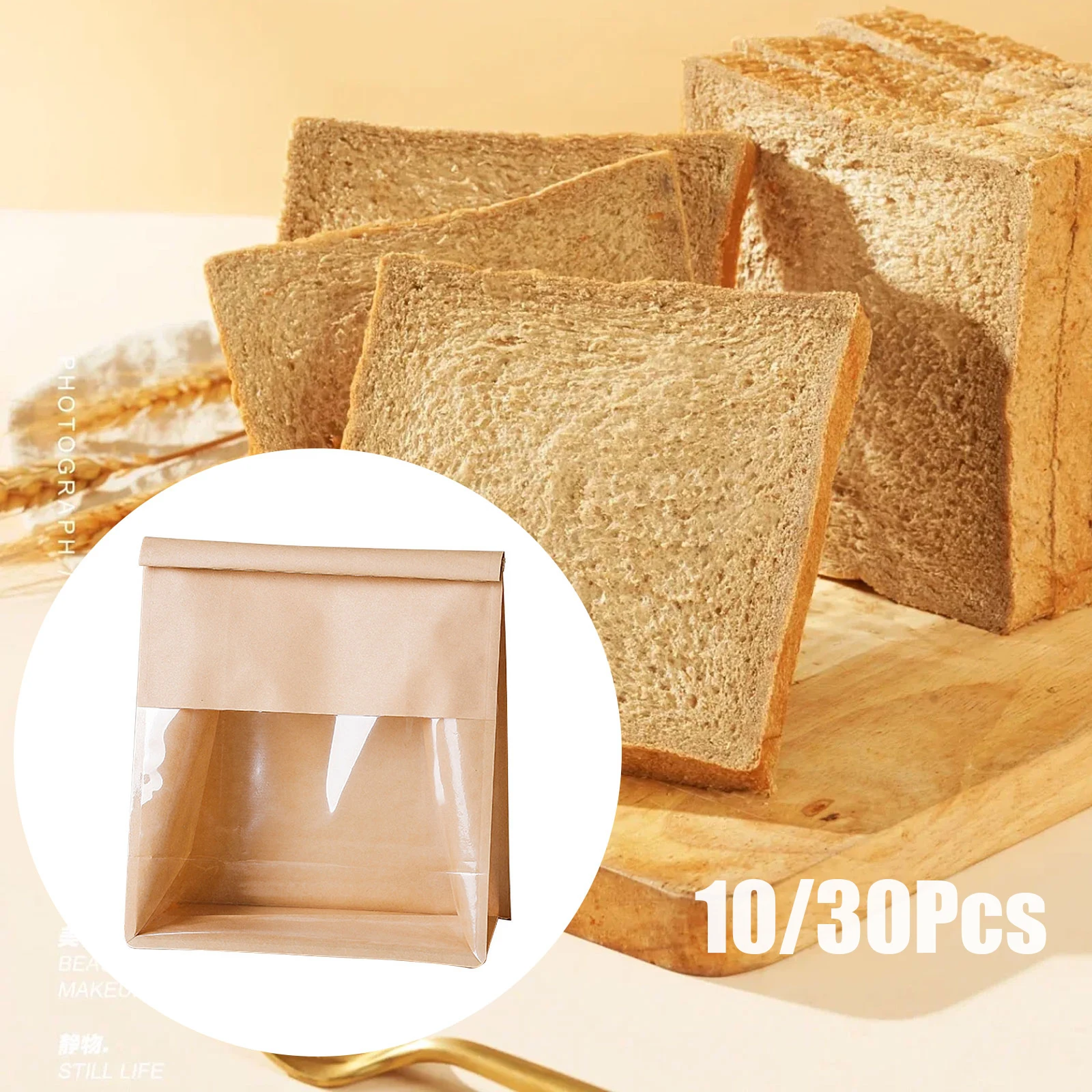 

10/30pcs Kitchen Toast Bread Bread Bags Bags Packing Transparent Baking Storage Disposable Bags Tableware Beds Biscuits