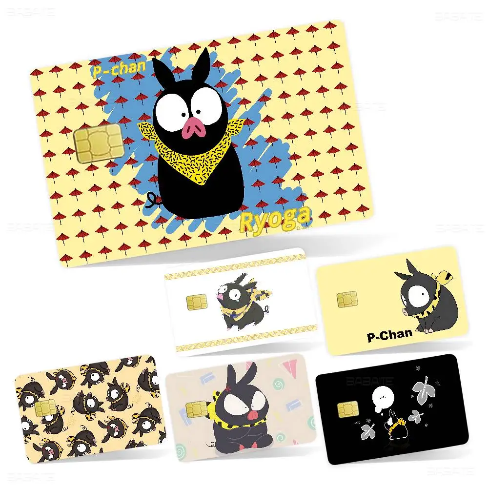 Anime Cute Ranma P Chan Ryogas Pig 2024 Anime Cartoon Skin Stickers Film Tape Case For Big Credit Debit Card Front Side