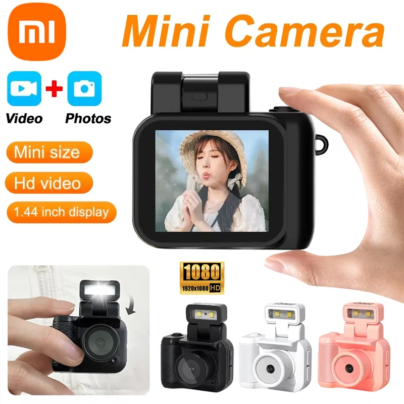 XIAOMI Mini Camera With Screen HD 1080p With Flash Lamp And Battery Dock Portable Retro Ultra Compact Camera Video Recorder