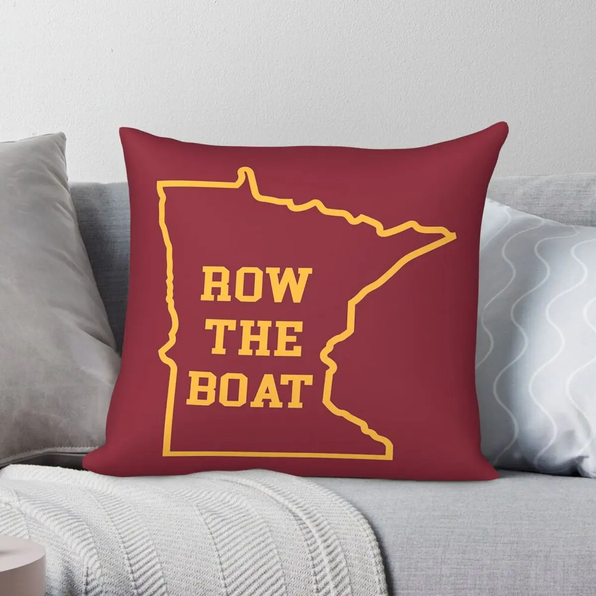 Row The Boat Mn Outline Pillowcase Polyester Linen Velvet Creative Zip Decorative Pillow Case Bed Cushion Cover 18