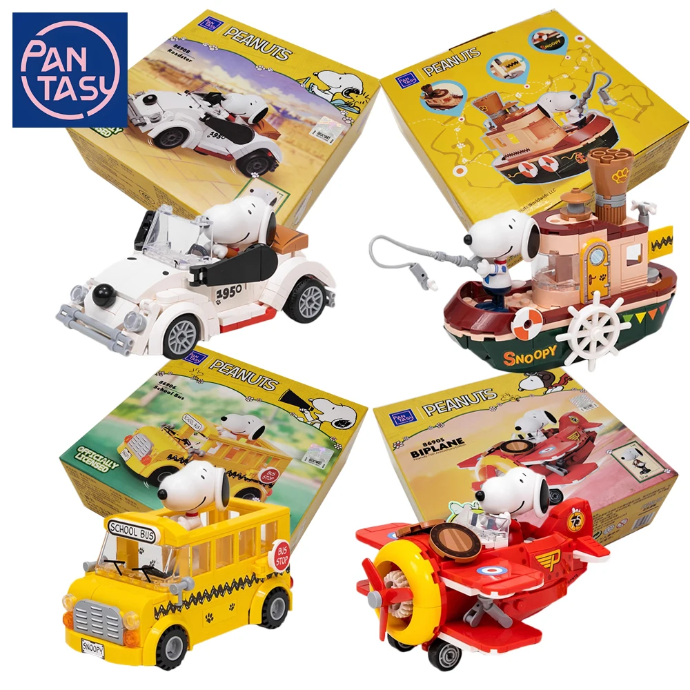 

PANTASY Original Snoopy Peripheral Blocks Cute Characters Model Ornaments Decor Building Toys Christmas Gifts for Peanuts Fans