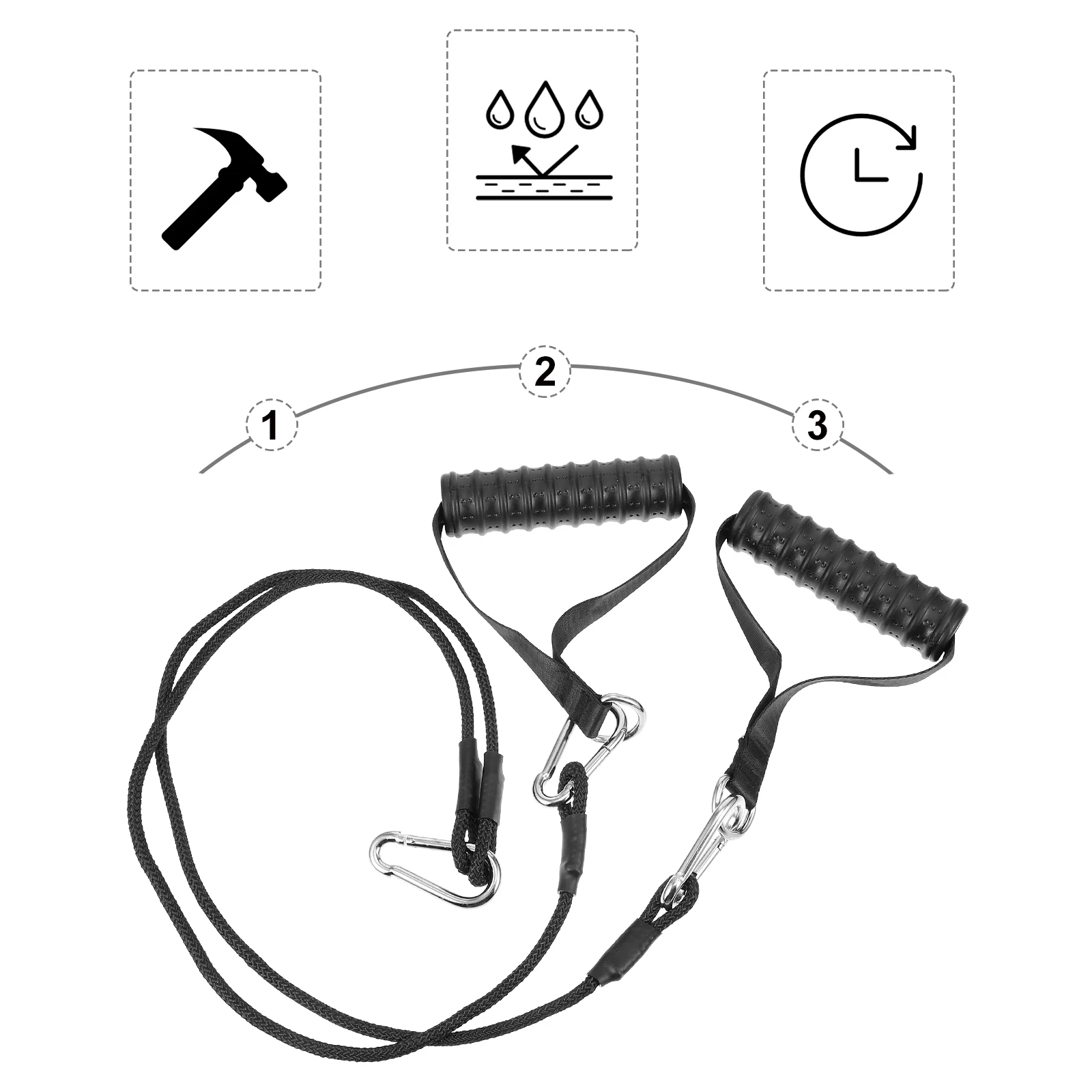 

Cable Machine Fitness Rope Pulley System Ropes Black Tricep Pulldown Attachment Durable Safe Easy Use Lightweight Portable