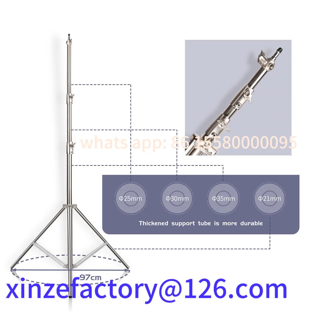 Customizable 2.9M  Super Stable Big Tripod Foldable Light Stand Lifting Frame