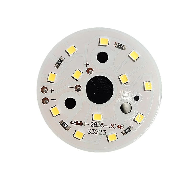 Conta da lâmpada LED, placa Downlight, chips redondos, 3W, 5W, 7W, DC 12V, 2Pcs
