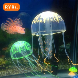 Artificial Swim Glowing Fluorescent Jellyfish Aquarium Decoration Fish Tank Underwater Plant Marine Aquatic Landscape Ornament