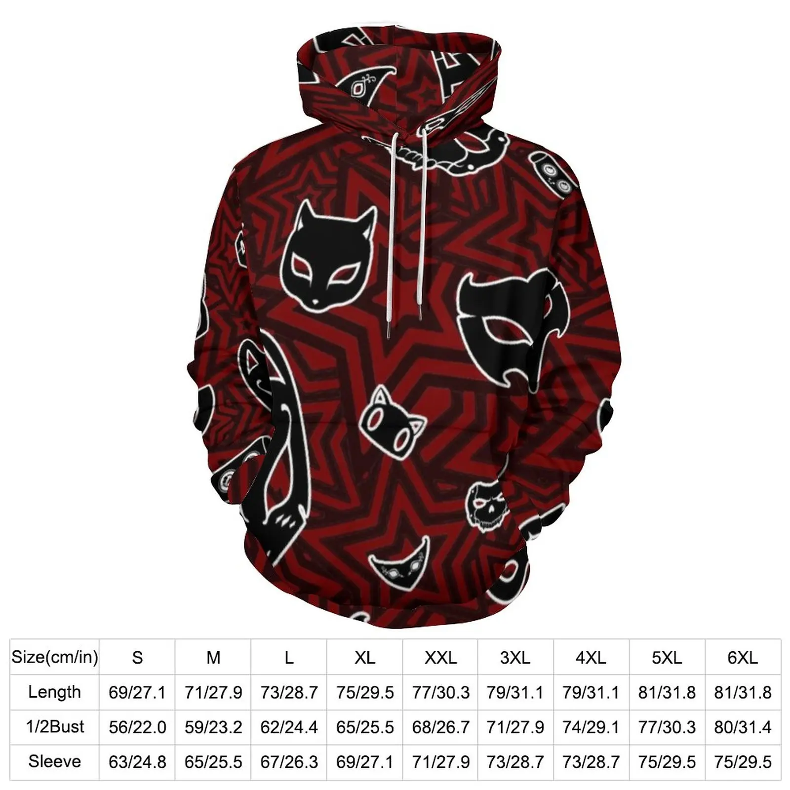 Persona 5 Phantom Thieves Mask Casual Hoodies Long Sleeve Videogame Morgana Hoodie Autumn Loose Graphic Oversized Sweatshirts