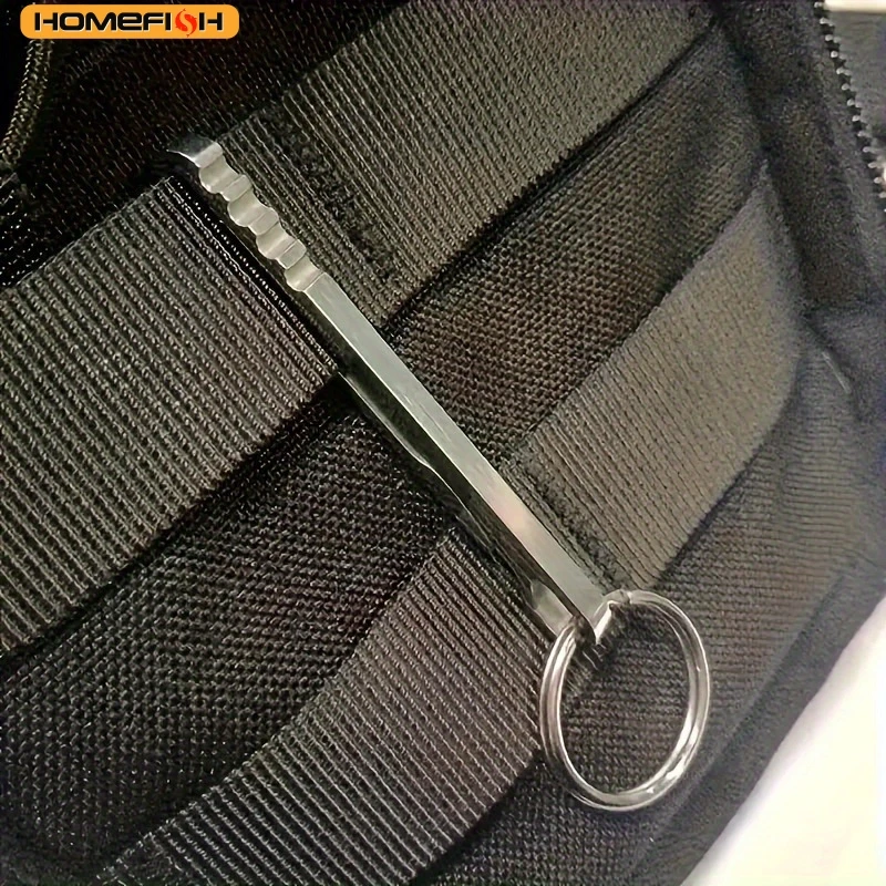 HOMEFISH Outdoor EDC Multifunction Tool Wallet Stainless Steel Keychain Key Ring Clasp Carabiner Money Clip Camping Accessories