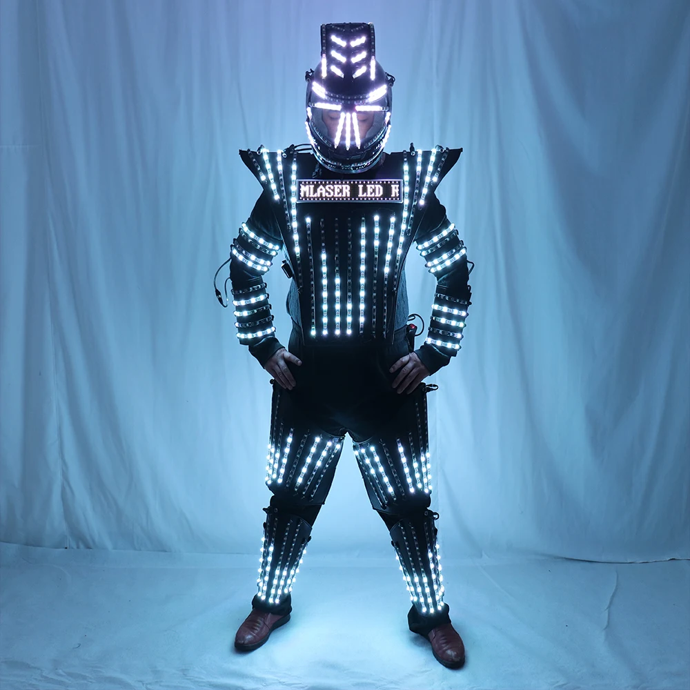 Full Color LED Robot Suit Laser Predator Costume Chest Screen Stage Dancer Iron Soldier Wearing Cosplay Suit for Nightclub