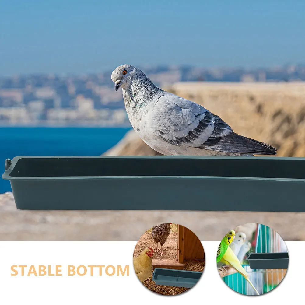 

2Pcs Anti-spreading Chicken Feeder Poultry Duck Long Trough Hanging Plastic Bird Cage Feeders Fodder Pot Supplies Storage