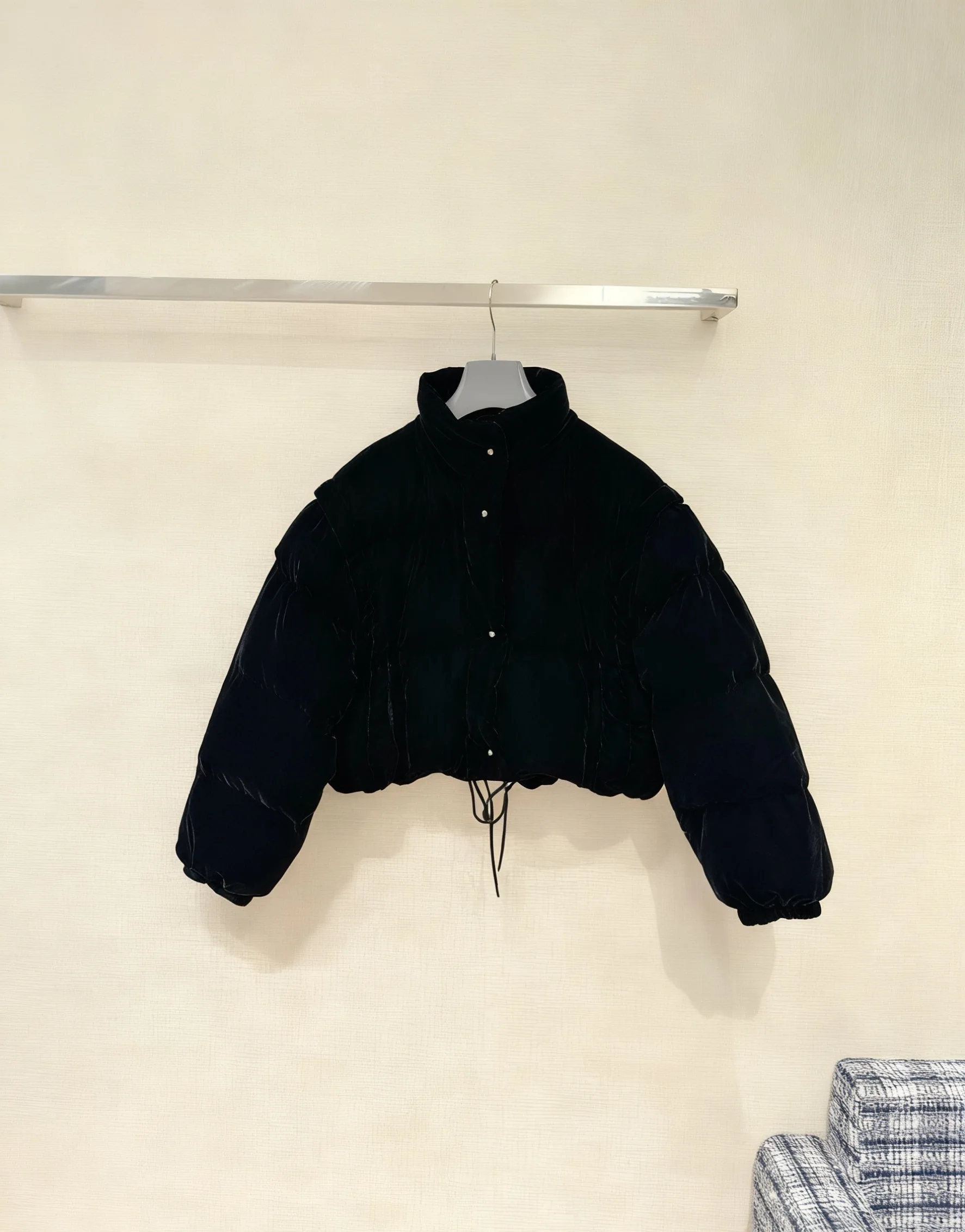 

2026 women High-end silk-fiber stitched white goose down quilted warm winter coat with detachable function down jacket