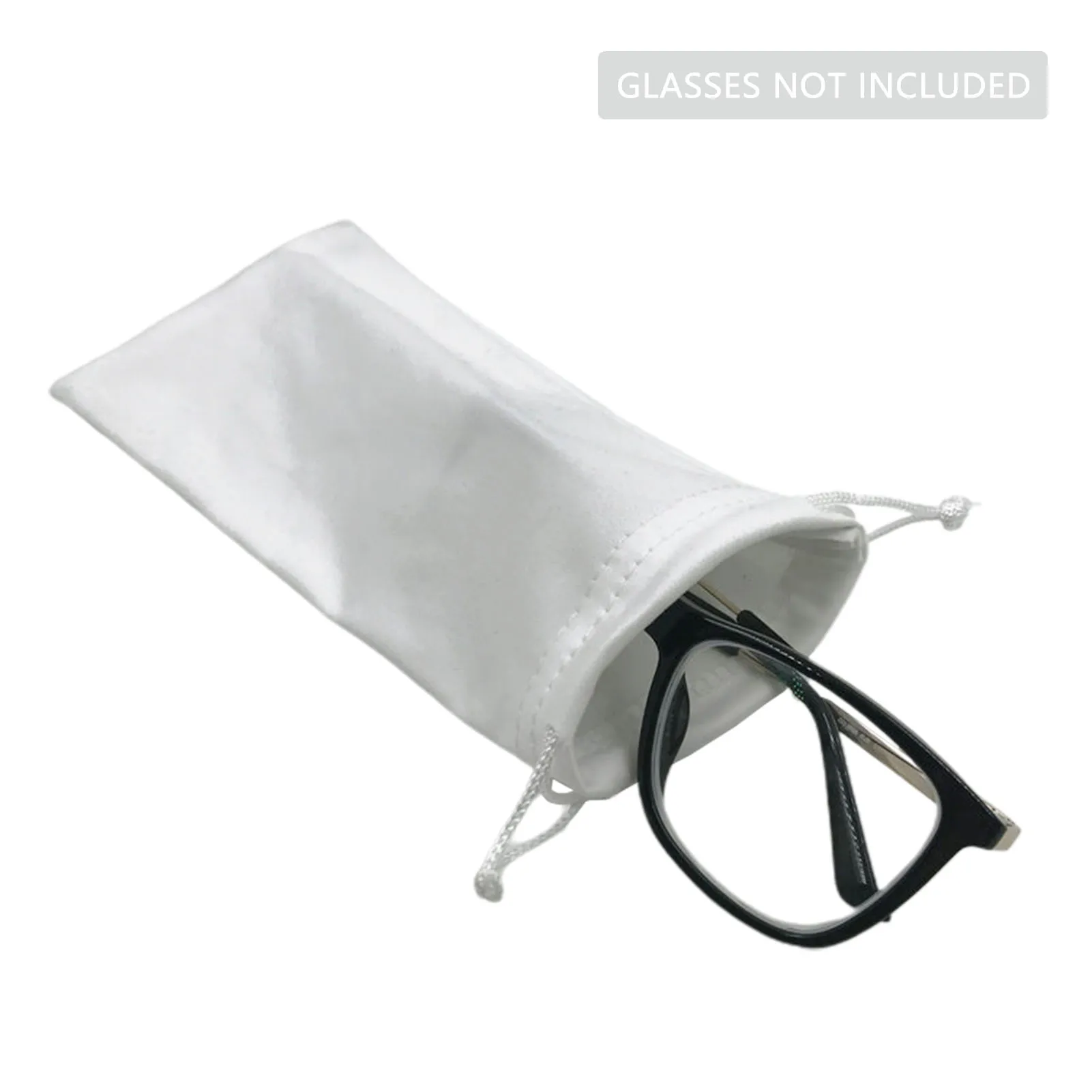 Microfiber Glasses Organizer Drawstring Closure Soft Eyeglass Pouch Solid Color Vertical Glasses Case 9*18cm Elastic Fabric FS99