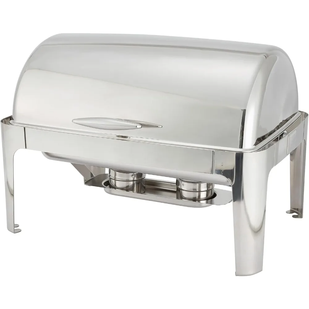 

8 Quart Heavy Duty Stainless Steel Chafer Full Size Roll Top Buffet Server Catering