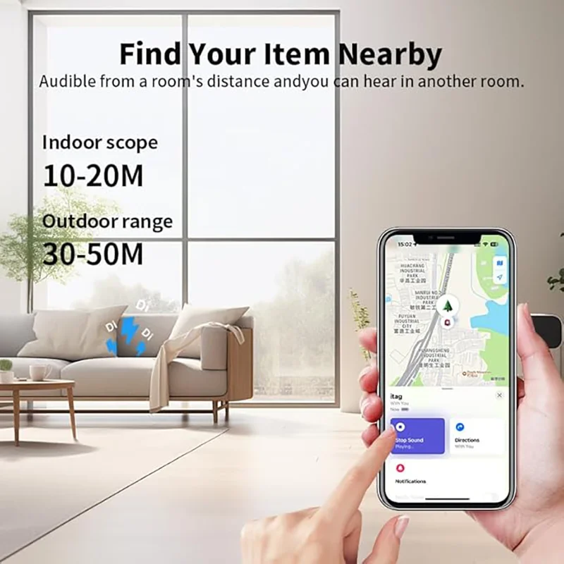 Air Tags-4 Pack Bluetooth Tracker Works with Apple Find My APP Locator for Luggage Backpack Suitcases Replaceable Battery Black image 5