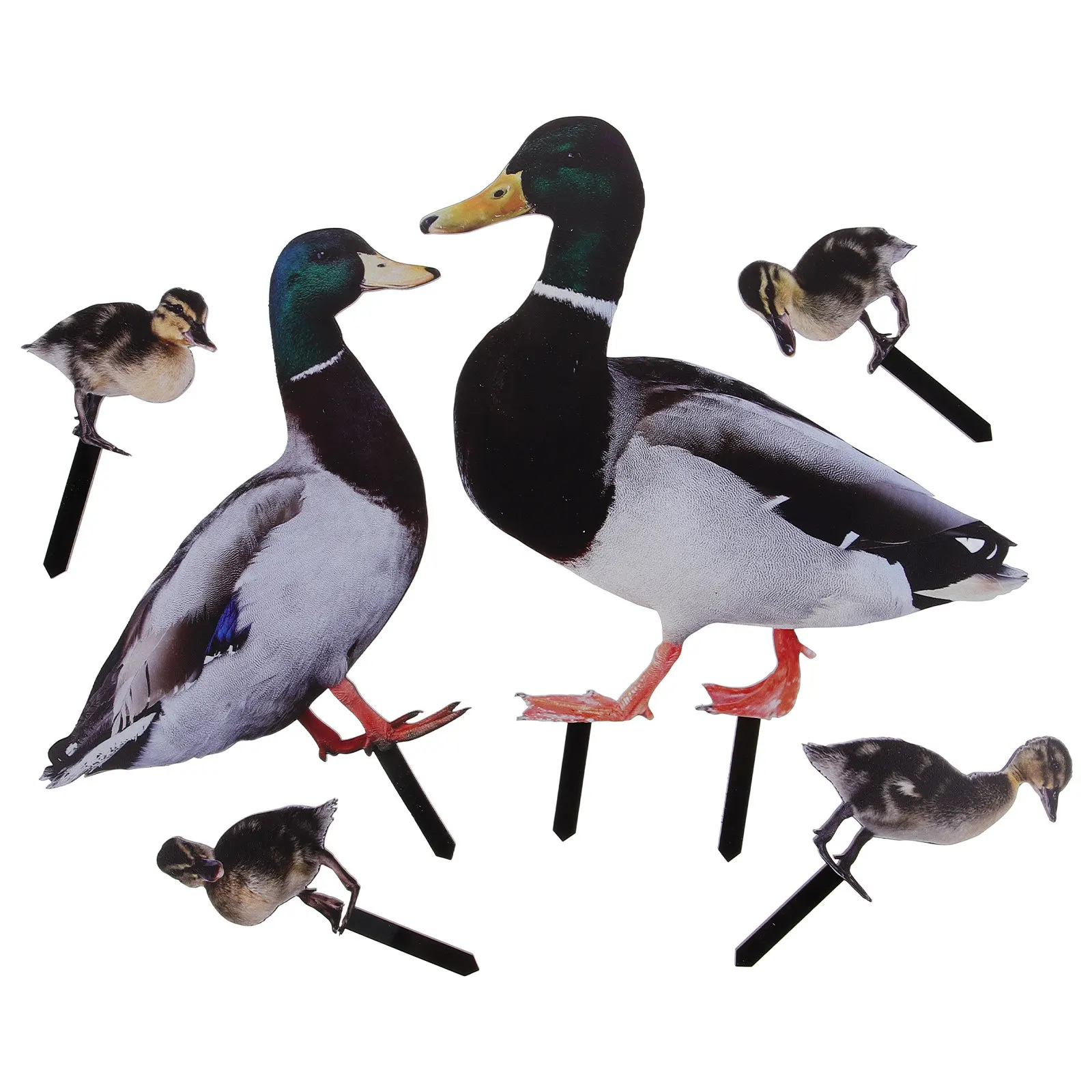 6Pcs Realistic Acrylic Duck Garden Stake Decor for Outdoor Lawn Yard Park Decoration Lifelike Animal Ground Inserted Ornament