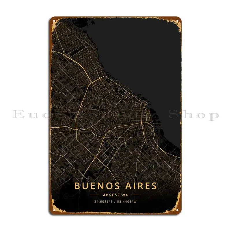 Металлическая вывеска Buenos Aires Аргентина создает жестяную вывеску для домашнего гаража и клуба