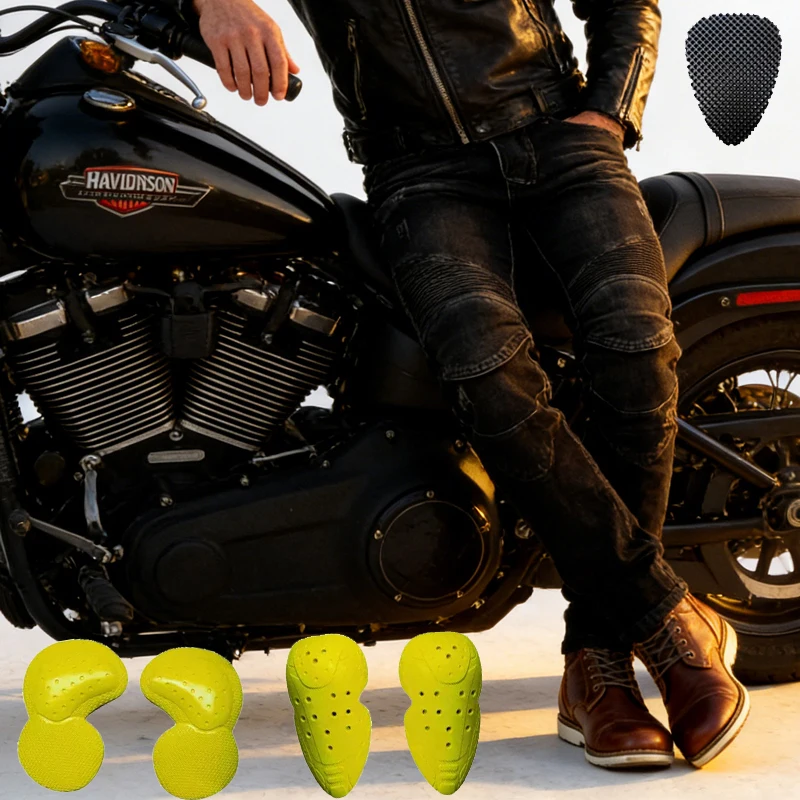 

Motorcycle Mens Blue Jeans Offroad Riding Pants Motorbike Trousers Protective Gear for Men 02