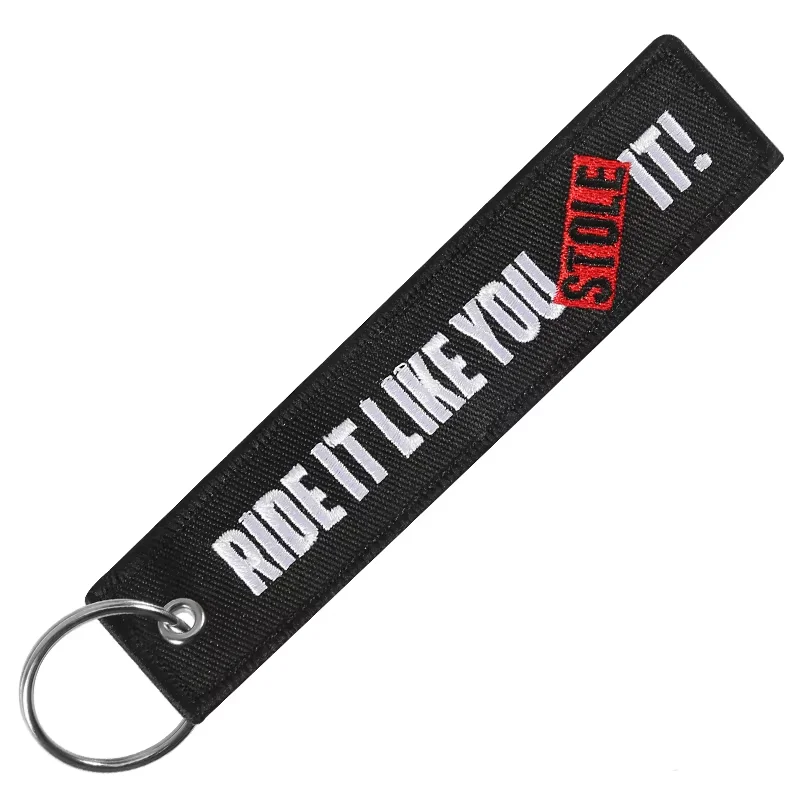 1 PC Motorcycle Keychain for Driver Key Chain for Men Gifts and Cars Key Tag Embroidery Fashion Trinket