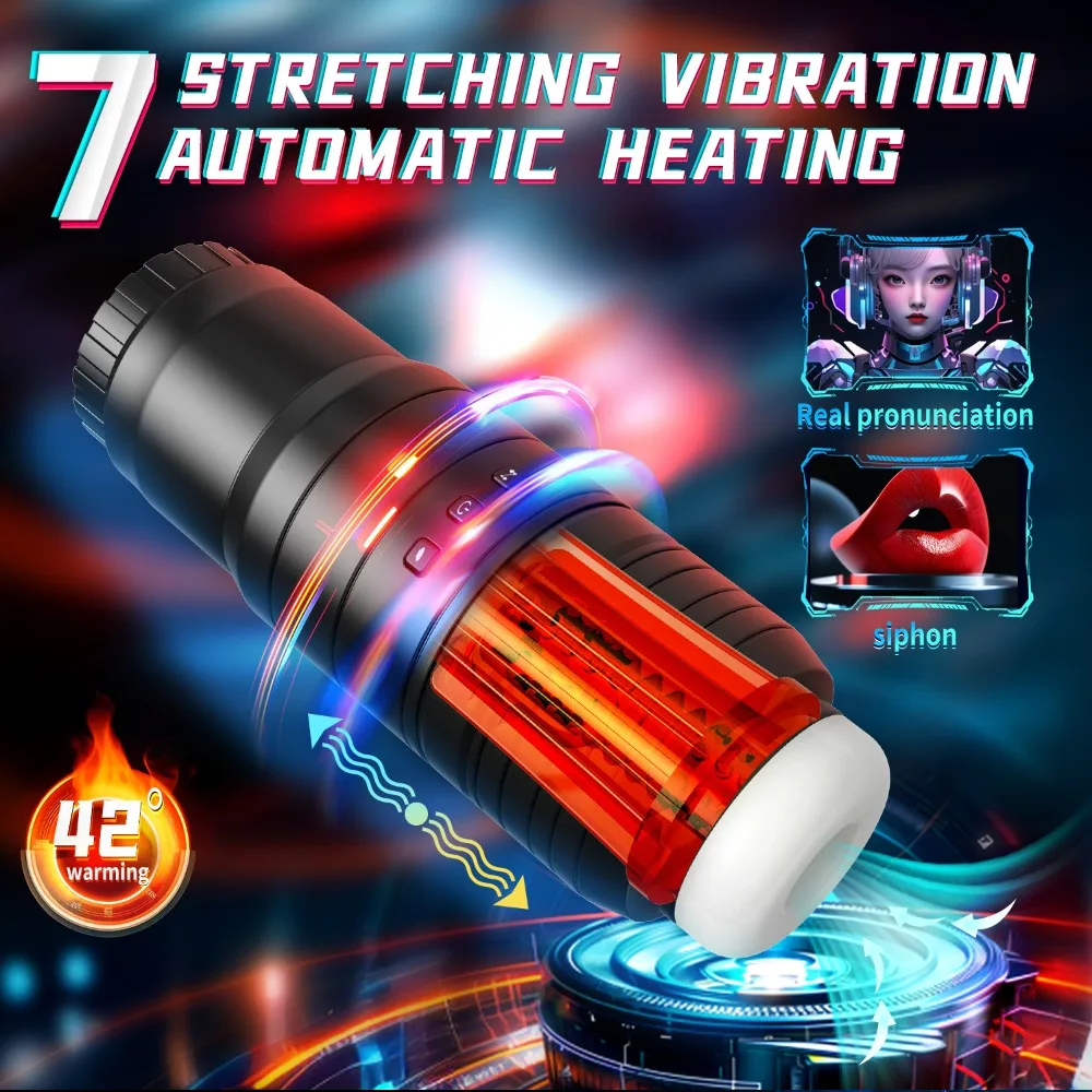 Masturbation cup fully automatic retractable vibration sucking heating male masturbation supplies sex toys pussey toy for men