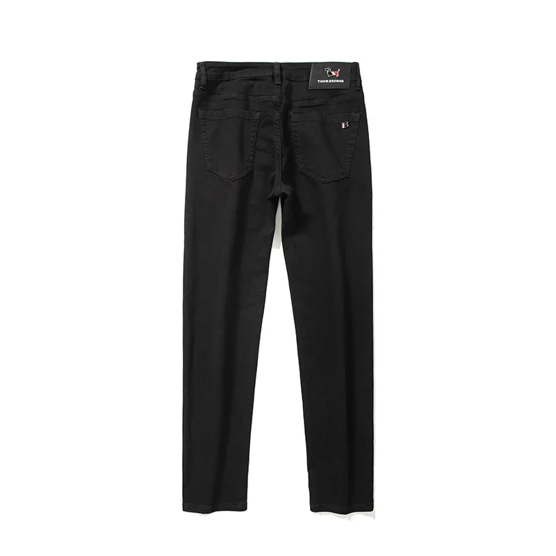 Simple and fashionable trendy jeans for men, grand and high-end trend, slim fit and elastic business black light luxury pants