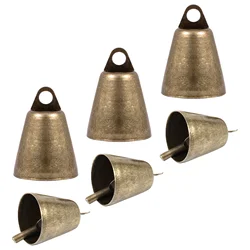 6pcs Hanging Bells Wind Chimes Jingle Bell DIY Iron Small Bell Pendant for Christmas Tree Christmas Wreath Party Wedding Festive