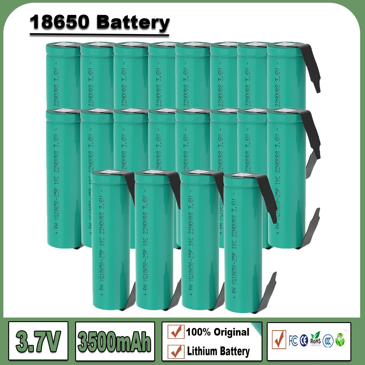 Per 18650 batteria 3500mAh 3.7V batteria ricaricabile agli ioni di litio 10-20Pcs 100% batteria originale 18650 per batterie torcia