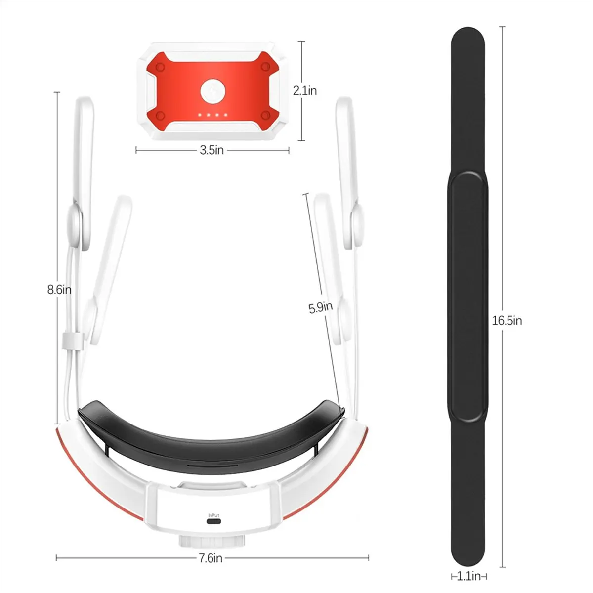 feelfeel VR Head Strap with Battery for Meta/Oculus Quest 2,Adjustable Elite Strap VR Power Charger Station VR Accessories Red