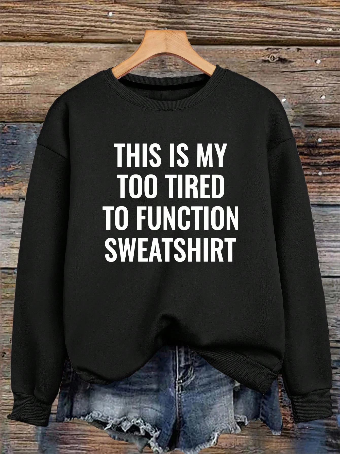 

This Is My Too Tired To Function Print Women Pullover Fleece All-Match Sweatshirt O-Neck Loose Streetwear Casual Autumn Clothes