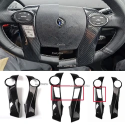 LHD RHD For Toyota Prius ZVW30 2009-2015 ABS Carbon Fiber Car Steering Wheel Button Cover Trim Decoration Interior Accessories