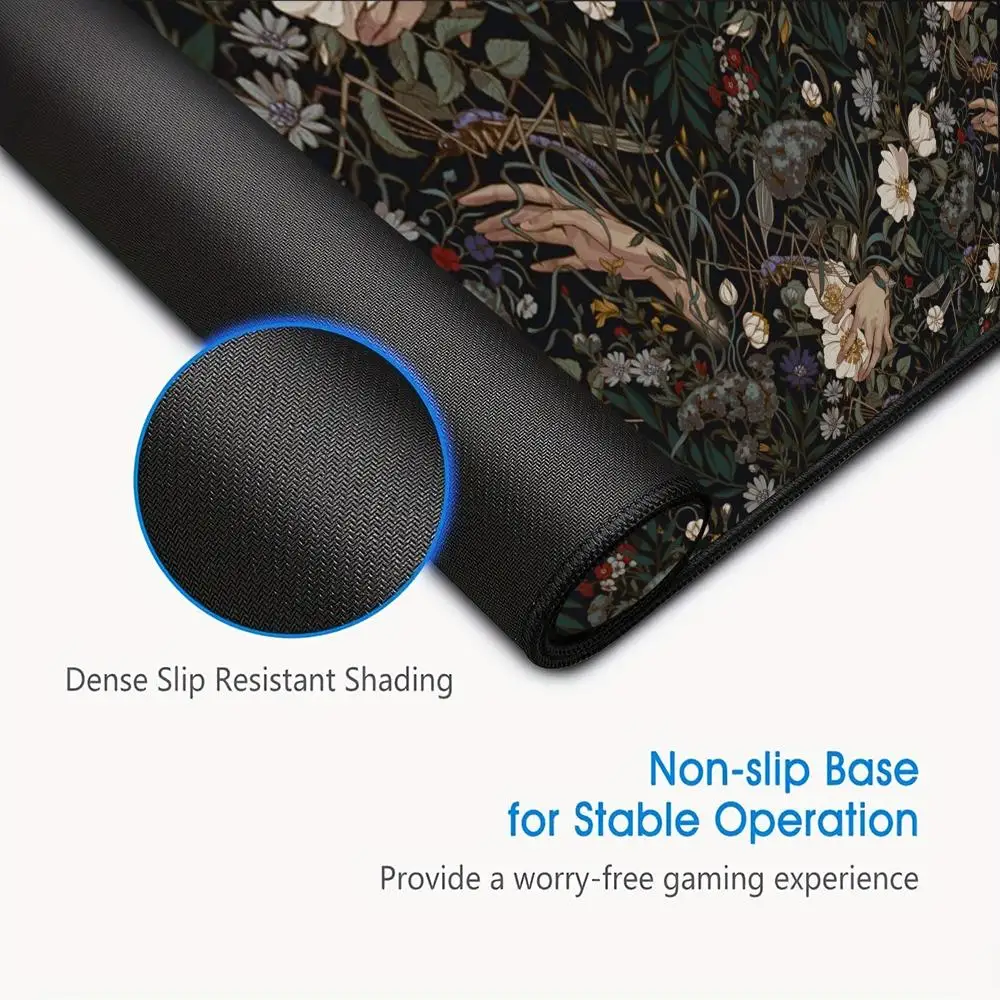 Base in gomma antiscivolo per tappetino per mouse per ufficio e decorazioni per la casa Tappetino per mouse con bordo bloccato di grandi dimensioni per tastiera e scrivania del computer da gioco
