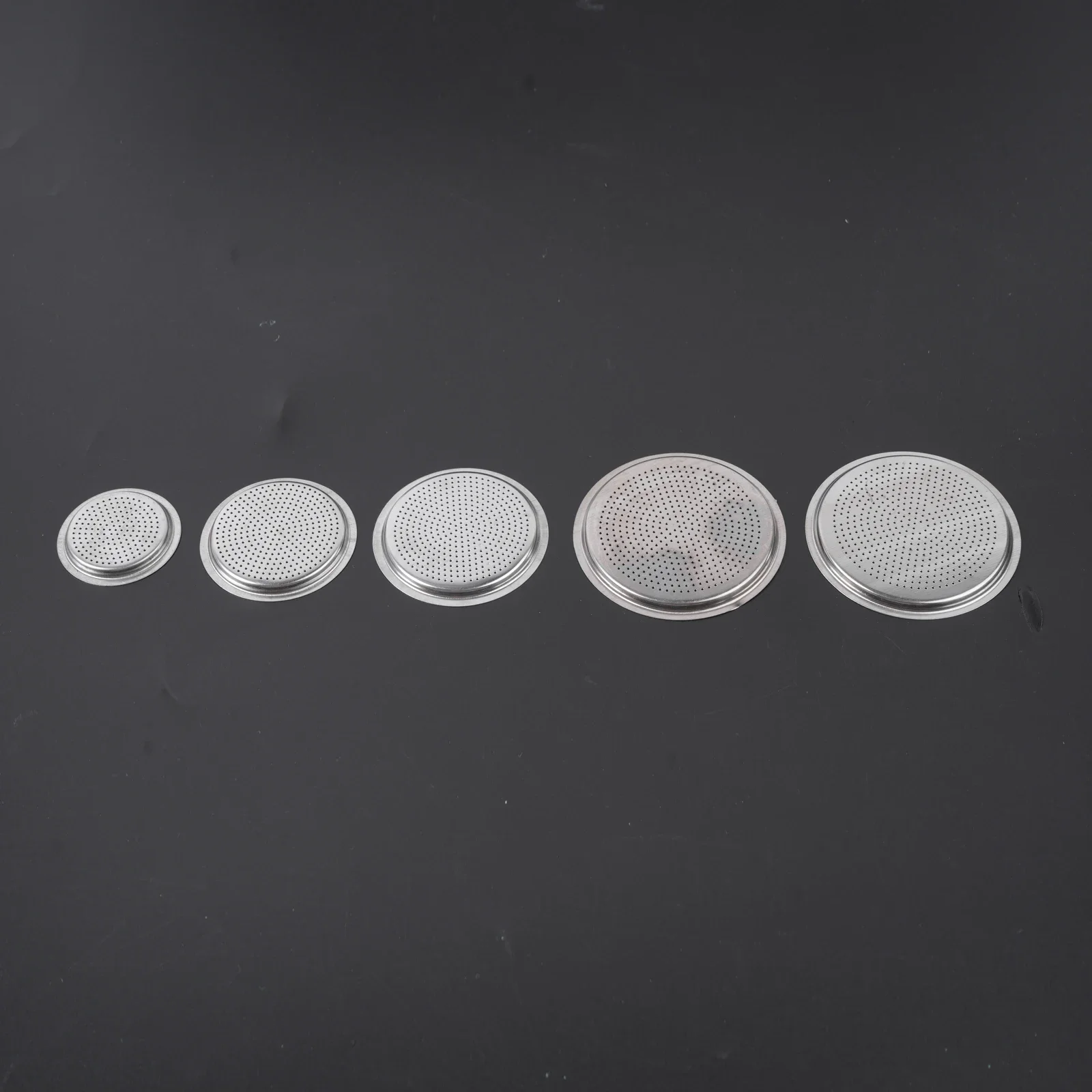 5pcs Stainless Steel Coffee Filter Plate-Round Funnel Replacement with Silicone Gaskets,Compatible with Moka Pot Espresso Maker