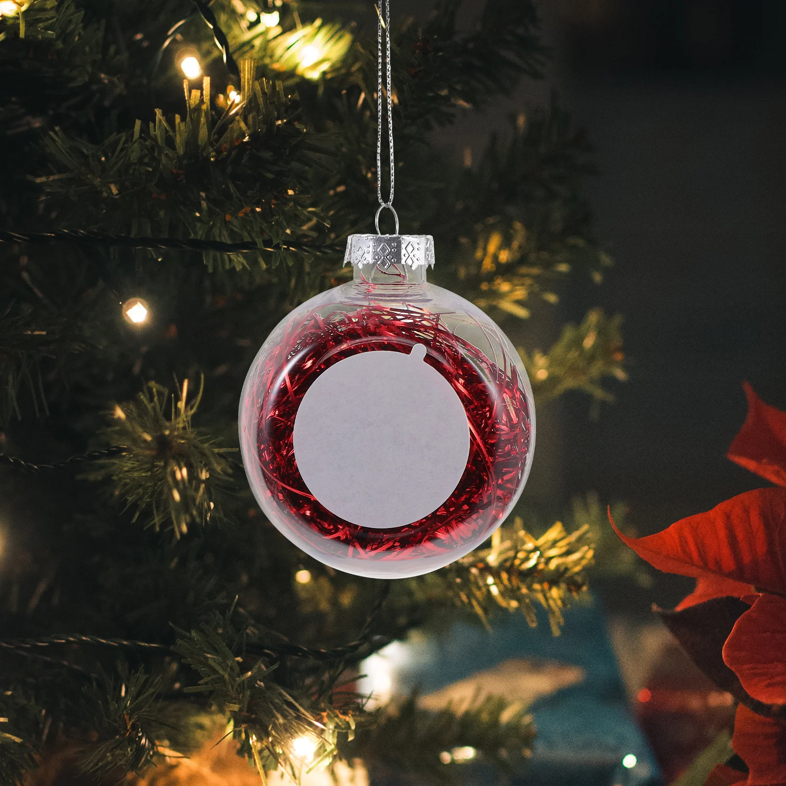 

4Pcs Christmas Ball Ornaments Hanging Decorative Xmas Tree Balls Pendants Sublimation Photo Ornaments Xmas Party