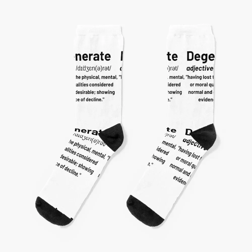 

Degenerate Dictionary Definition Black Text Essential Socks FASHION crazy anti-slip new year Boy Socks Women's
