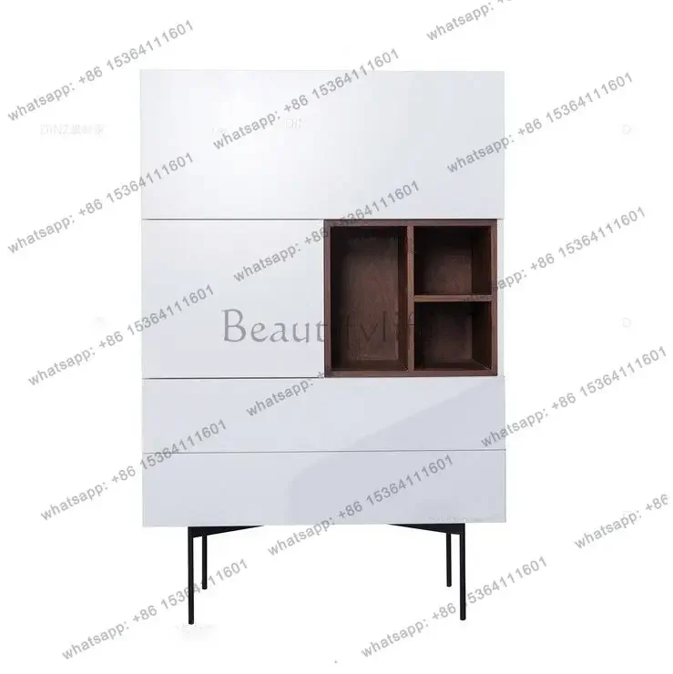 FGItalian minimalist side cabinet modern minimalist kitchen tea rack living room against the wall