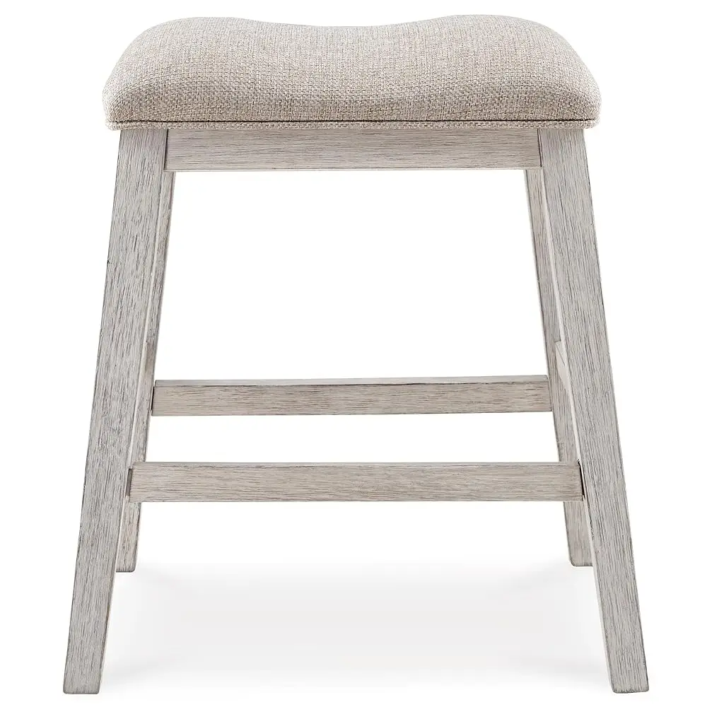Skempton Modern 24"" Counter Height Upholstered Barstool, 2 Count, Whitewash