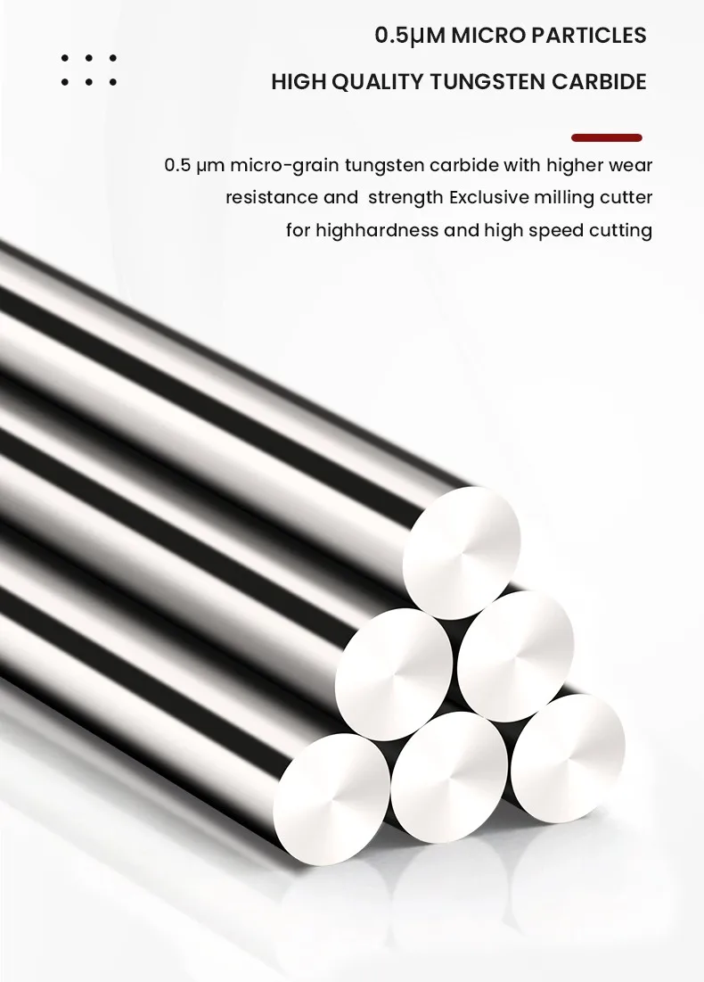 AZZKOR 1-20MM TGR-HRC55 Hartmetall 4-Schneiden Nano-Beschichtung Flachfräser CNC Mechanische Bearbeitung Fräswerkzeuge – Detail 6