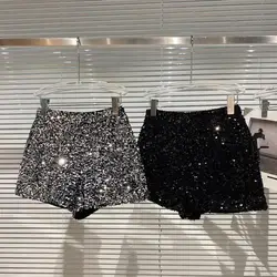 Kids Girls Shinny Pants 2024 New Arrival Teenage Girls Sequin Shorts Children Autumn Winter Glossy Wide Leg Pants Korean Style
