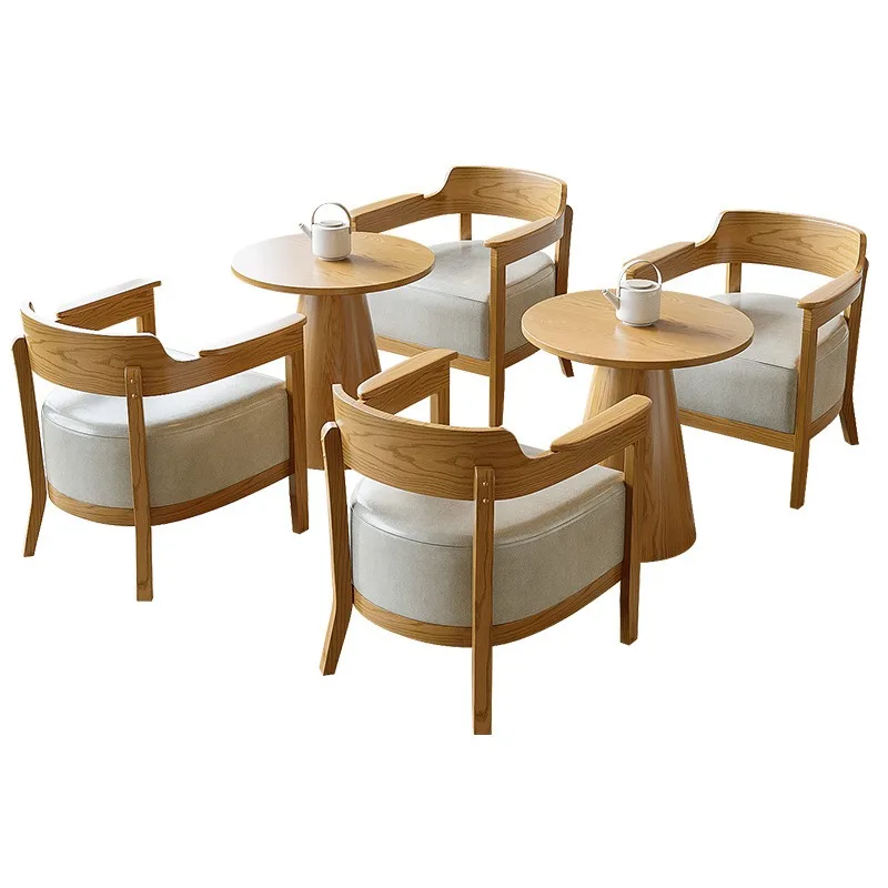 Cafe table and chair combination tea house bar milk tea shop single sofa chair