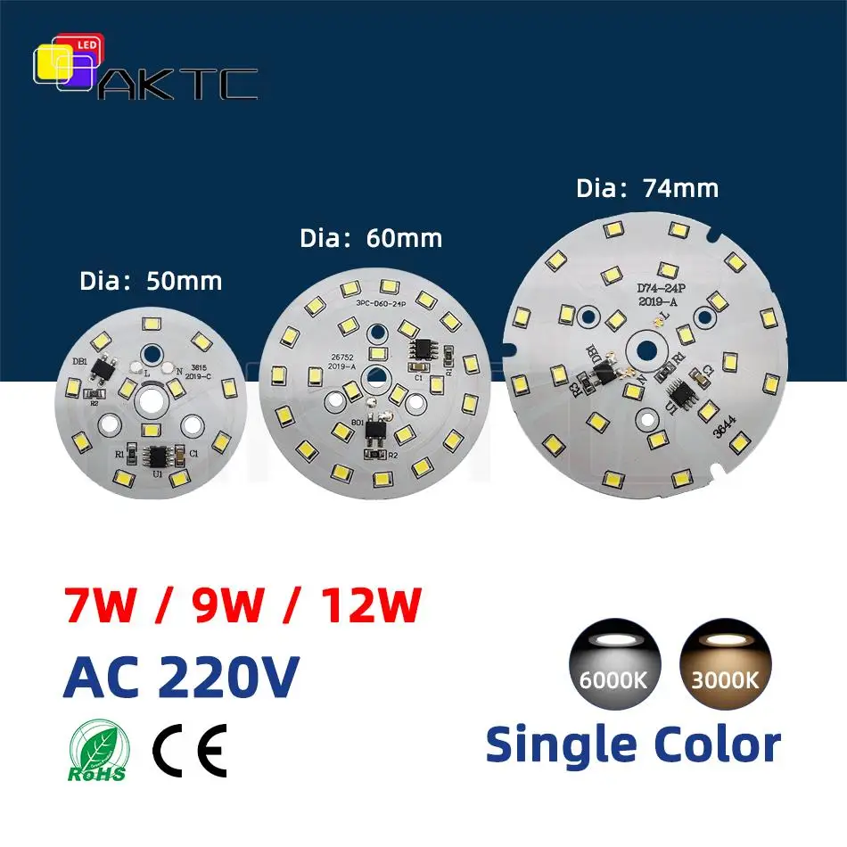 LED Chip 7W 9W 12W SMD 2835 per Downlight Round Light Beads AC 220V LED Downlight Chip Lighting Spotlight lampada da pannello in alluminio