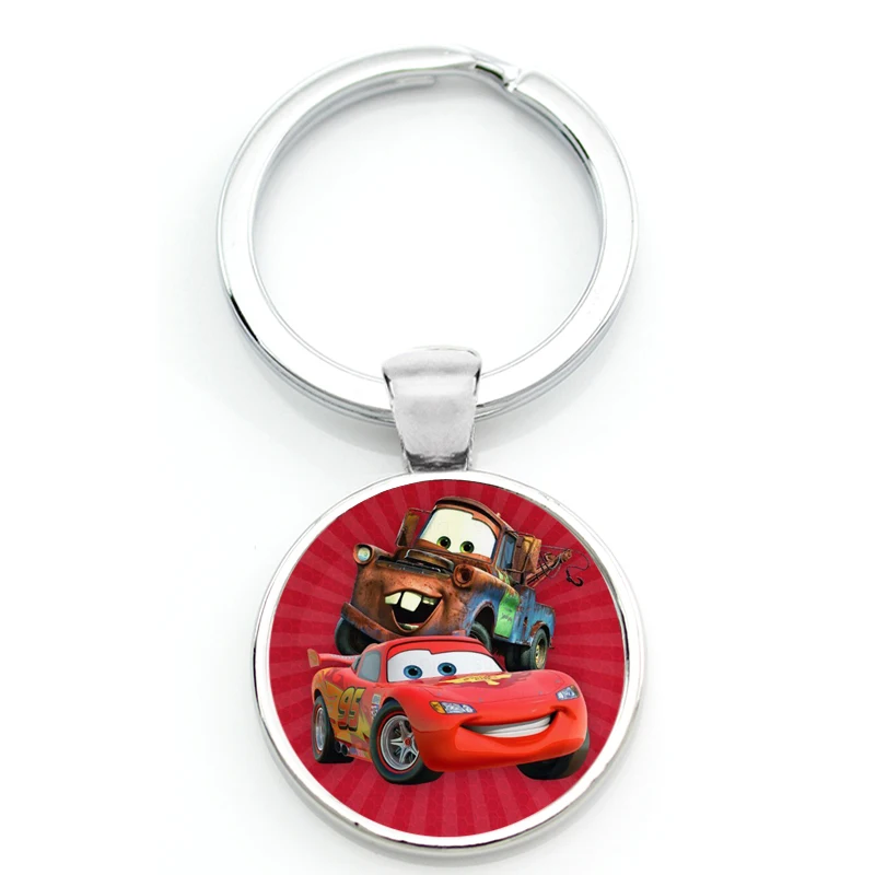 Keyring Keychain Cars Disney Pixar Cars 2 3 Toy Characters Luigi Mouth Lightning McQueen Mater Sheriff Car Vehicles Key Ring ﻿