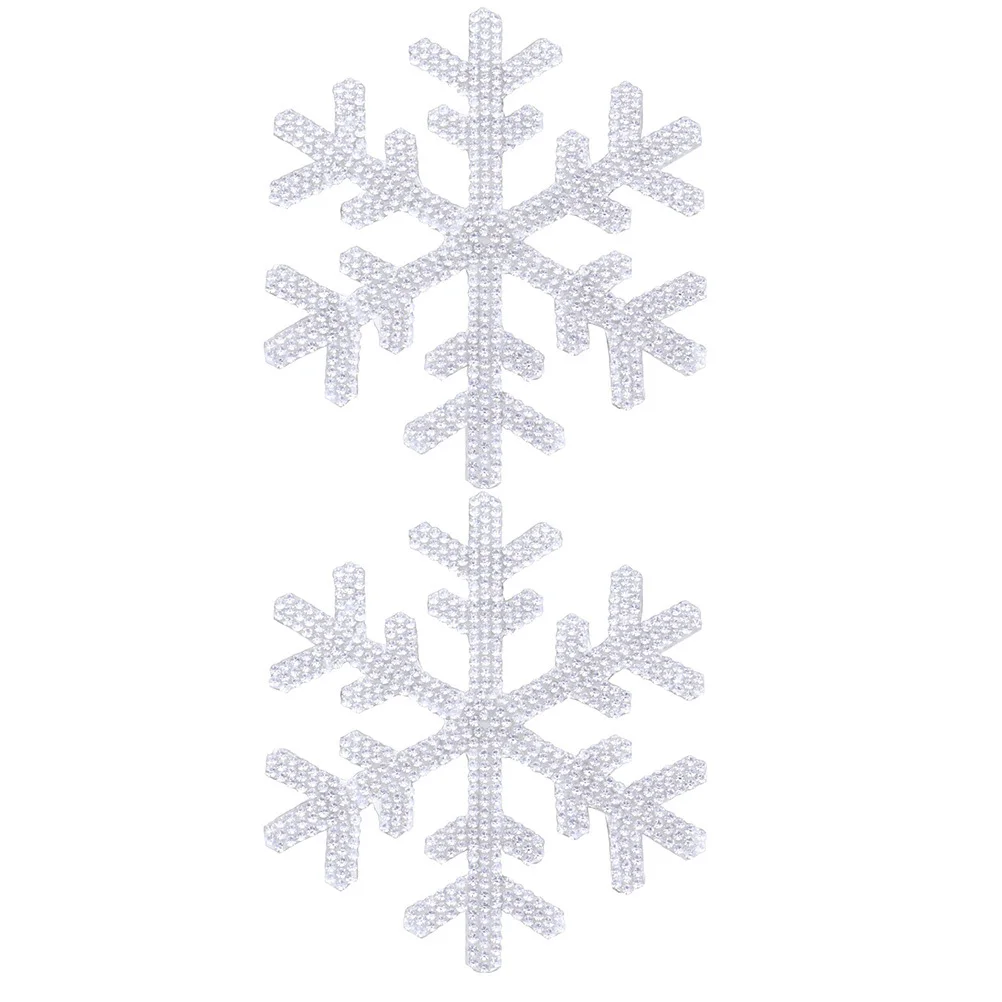

2 pcs Car Sticker Rhinestone Decals Snowflake Shape Bling Stickers Self-Adhesive Decoration For Clothes Bags Jeans Backpacks