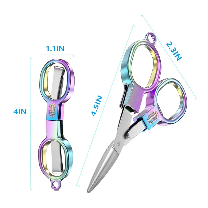 20 قطعة مقص قابل للطي مقص سفر آمن من الفولاذ المقاوم للصدأ مقص جيب قابل للسحب للمكتب المنزلي