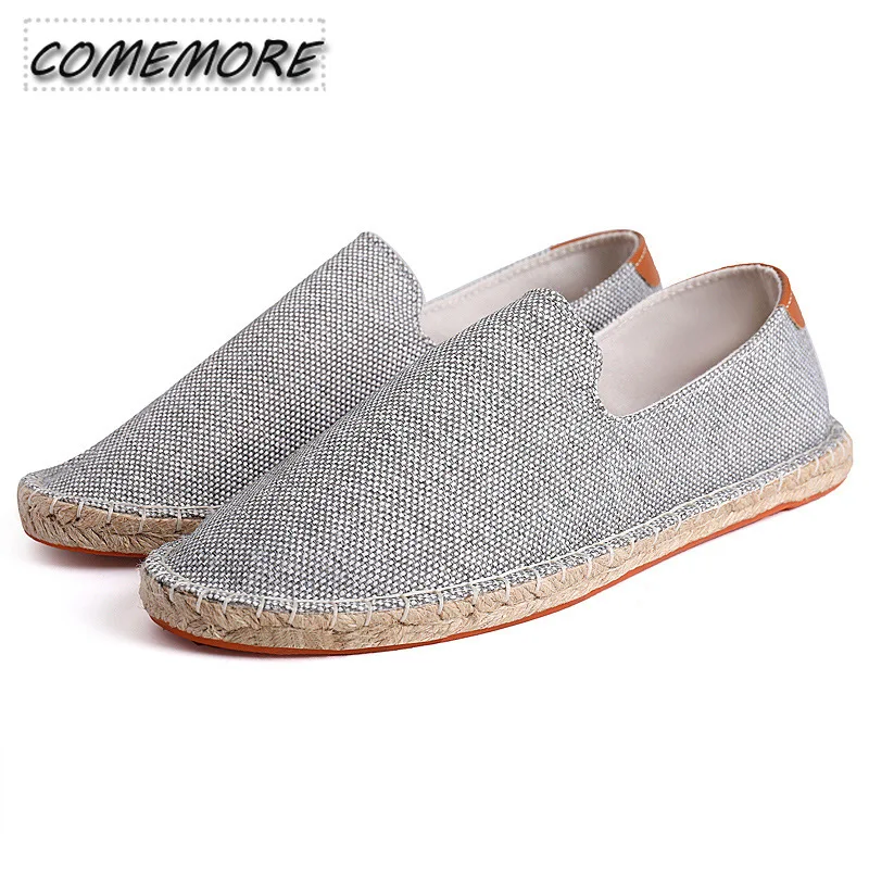 Espadrilles for Man 2024 Spring Autumn New Linen Men\'s Classic Casual Shoes Handmade Loafer Shoes Fashion Flats Big Size 46 47