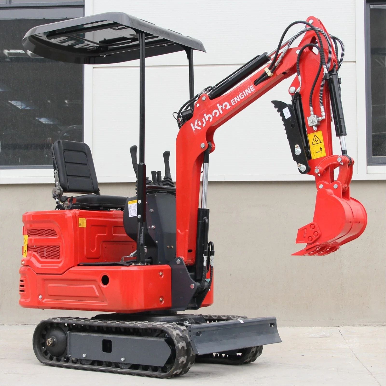 1.1Ton red Kubota Engine Mini Excavator Hydraulic Thumb Tracked Crawler Diesel free Shipping