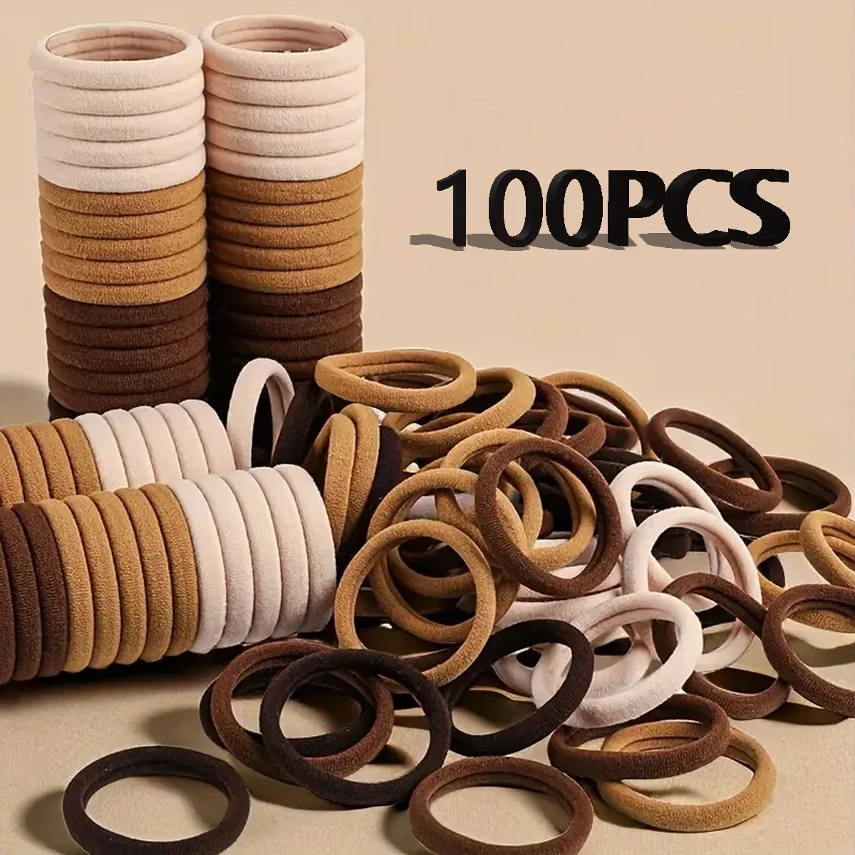 100 Stück einfache Nylon-Haarbänder für Frauen und Mädchen, elastische Haargummis, Haarbänder, schlichte modische Pferdeschwanzhalter, Haar-Accessoires