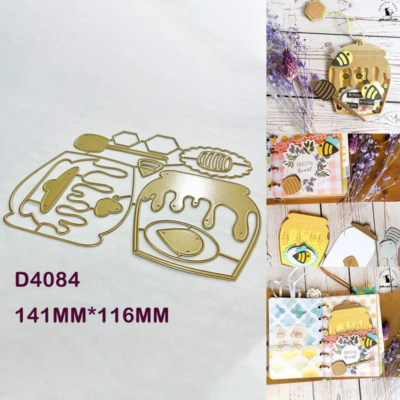Honey Jar Bee Shaker Card Metal Cutting Dies DIY Scrapbooking Card Making Embossing Die‑cuts Stencil Paper Craft Album Decor
