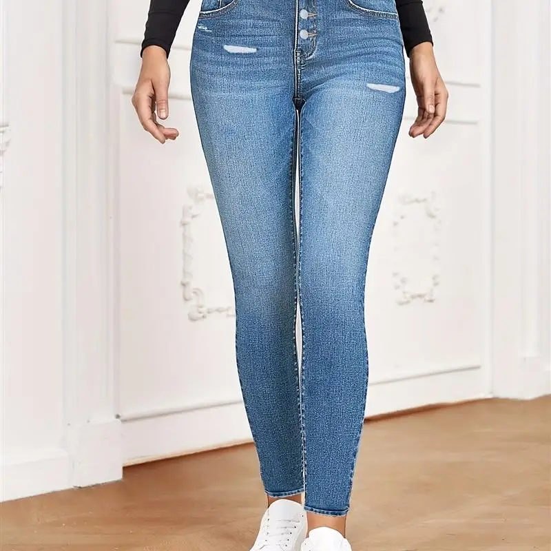 

Faionable Женские джинсовые джинсы Slim Fit PD0828 # Wi Трансграничные eBay Модные эластичные длинные брюки для женщин с дырочками