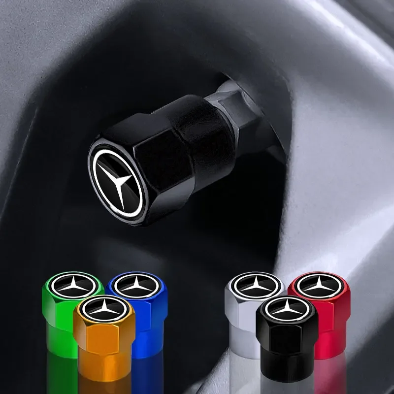Nuevo 4 Uds tapas de válvula de neumático de rueda de coche cubiertas de vástago de aire accesorios para Mercedes Benz AMG GLC63 GLC43 GLC250 GLC300 X253 C253 W253 GT