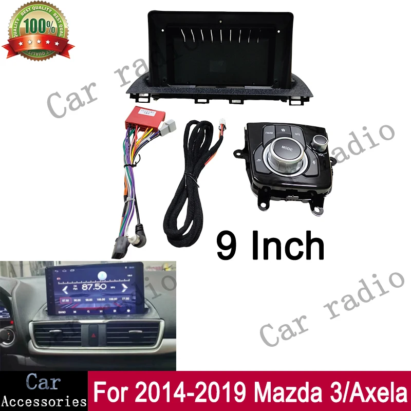 For 2014-2019 Mazda 3/Axela 9 Inch Size Radio Frame Car Stereo DVD Fascia Casing Panel Dashboard Kits