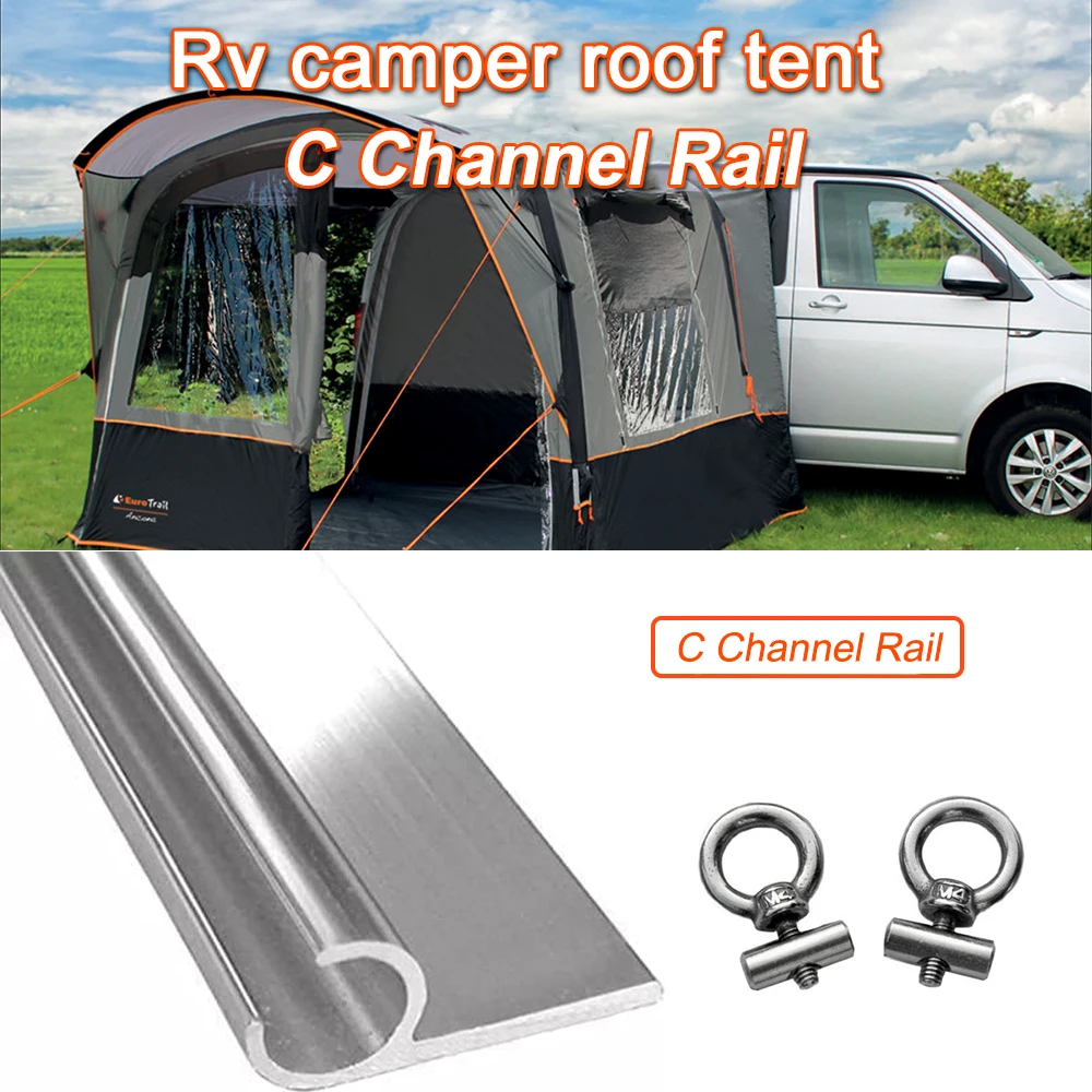 

1Set Caravan Awning Rail C Channel 8x0.5m Strip 400cm With D/S Tape Awning Rail Stoppers For Campervan Motorhome Caravan